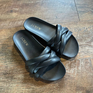 Women's J.Crew Black Slides Size 5